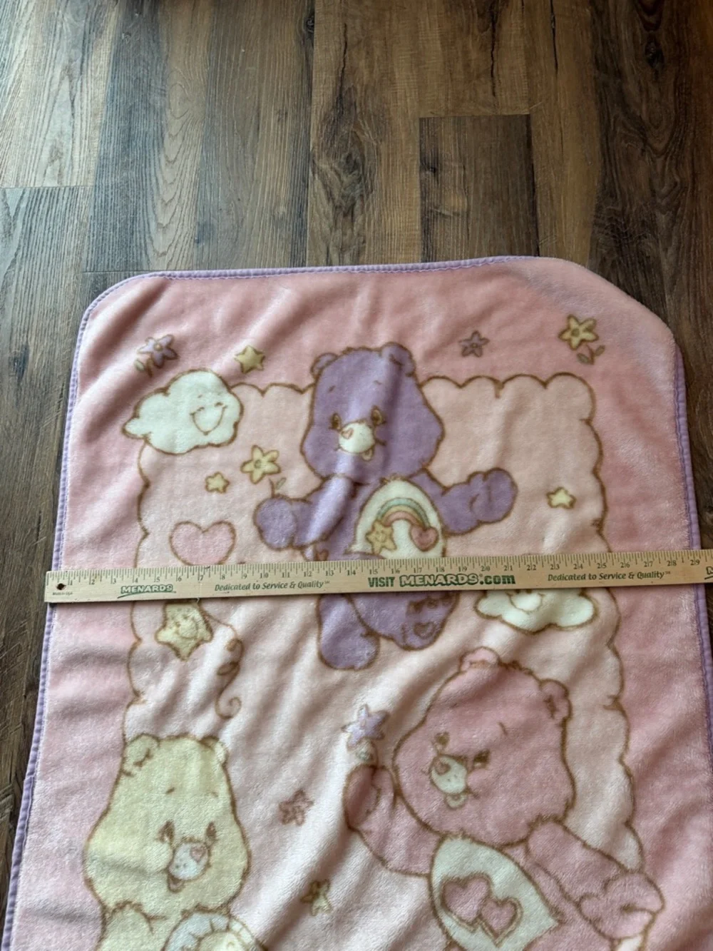 Care Bears Pastel Pink Plush Throw with Multicolor Bears pink